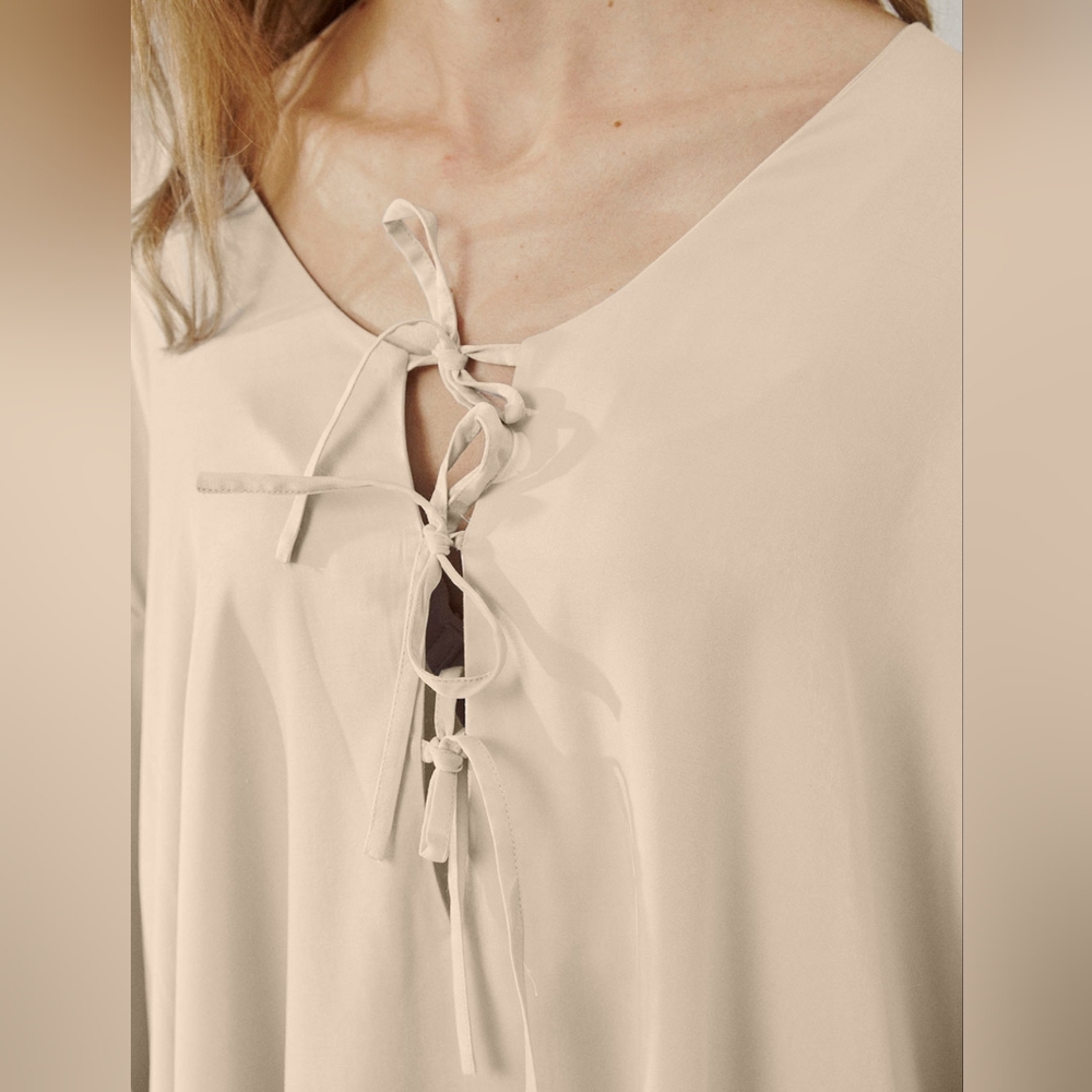 NEW Roomy Drawstring Detail Sleepwear Gown (Linen) - Lattelier - Picture 5 of 11